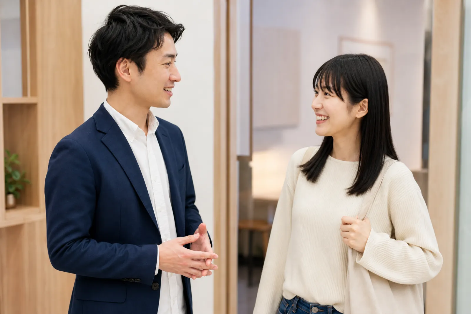 卒塾生と講師が話す様子